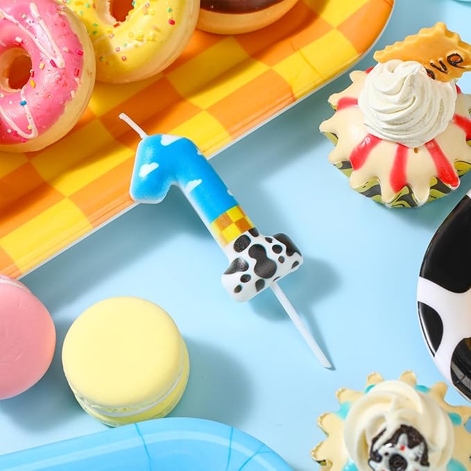 Threlaco Toy Inspire Game Birthday Number Candles Cartoon Cake Topper Cartoon Cake Decorations Birthday Decoration Supplies for Boy Girl Party Decor Supplies(Number 1)