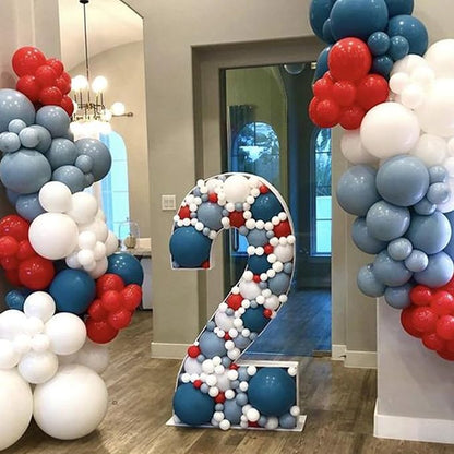 HILAVO Red Blue White Balloons, 60 PCS 12 inch Navy Light Blue Red and White Balloons for Baseball Birthday Party Britain Sporting Patriotic Labor Memorial Day 4th of July Independence Day Decorations