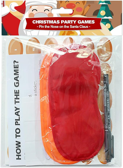 PARTYLOUD Pin The Nose on The Santa Claus, Christmas Party Games, Christmas Holiday Party Games Supplies for Kids Families Adult Groups