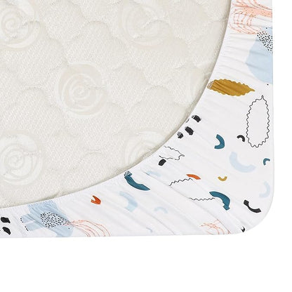 Onacosht Pack and Play Sheets 3 Pack for Baby Boy, Stretchy Jersey Knitted Portable Mini Crib Sheets Playard Mattress Cover, Woodland Animal Elephant Fox Lion Bear Giraffe Zebra Printing