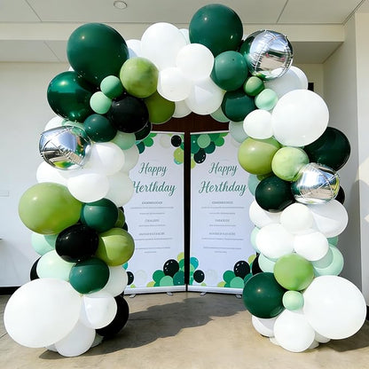 Green Balloons 60 PCS 12 Inch Dark Green Balloons Emerald Hunter Forest Green Balloon Kit for Birthday Baby Shower Christmas Graduation Dinosaur Jungle Theme Party Decorations