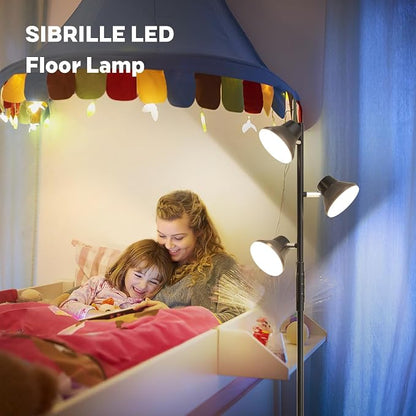 SIBRILLE LED Floor Lamp, 36W Modern Floor Lamp with Remote & Touch Control, 4 Color Temperatures, Standing Lamp with 3 Rotatable Lights, Floor Lamps for Living Room, Bedroom, Office