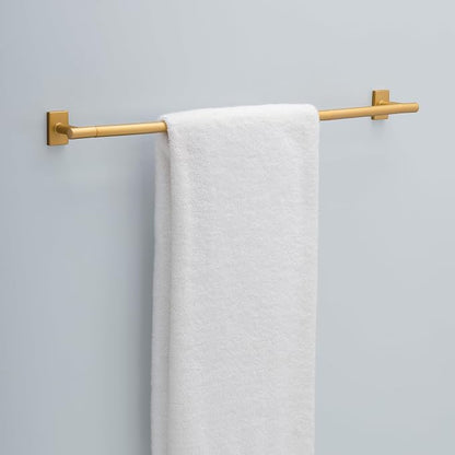 Franklin Brass Hartwell (1-Pack) 18'' Towel Rack w/ 6" Extender for Bathroom Satin Gold Towel Bar for Bathroom Wall Mounted Towel Holder Rod HRT26-SG