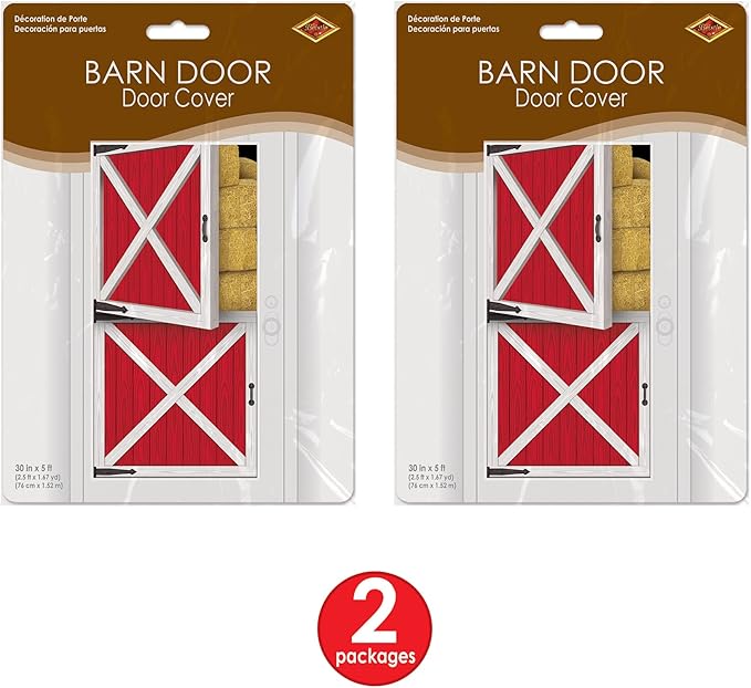 Beistle 2 Piece Plastic Western Barn Door Decorations For Farm Theme Birthday Party Supplies, Celebrating With You Since 1900