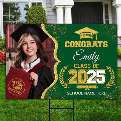 Personalized Graduation Yard Signs, Class of 2025 Sign, Graduation Senior Sign 2025, Graduate Yard Sign, Graduation Decorations Sign, High School Grad, College Graduation Sign #9
