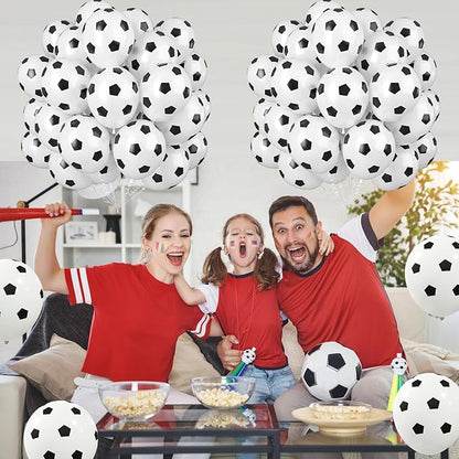 Biapian 60 Pcs Football Balloons, Football Balloon for Boys, 12 Inch Soccer Latex Balloons Pattern Helium for Kids Boys Birthday Sports Themed Party Decorations World Cup Theme Party Supplies