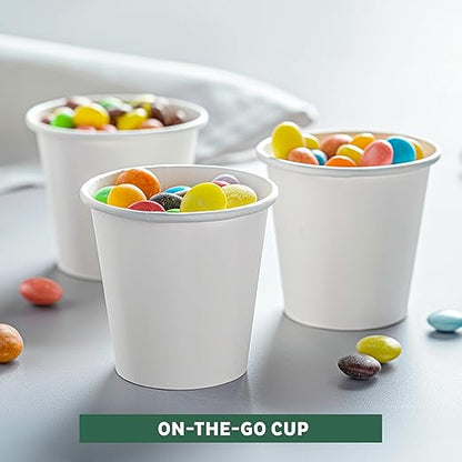 Freshware Coffee Cups 4 oz [100 Pack] Disposable Paper Cups for Mouthwash Cups, Hot Paper Coffee Cup, Ideal for Bathroom Cup