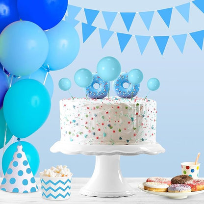 NACHLYNN 80 Pcs Cake Balls Decorations Mini Balloon Cake Topper Balls Foam Cupcake Toppers Balls for Cake Decorating Birthday Parties Weddings Anniversary (Light Blue)