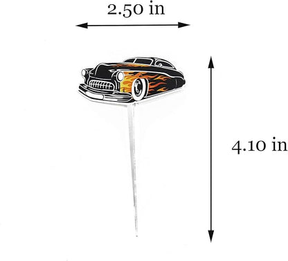 Classic Car Party Decorations - 12 Classic Cars Cupcake Topper Picks - Classic Car Birthday Party Decoration - 1950s Hot Rod Car Cupcake Toppers - Vintage Car Party Decorations