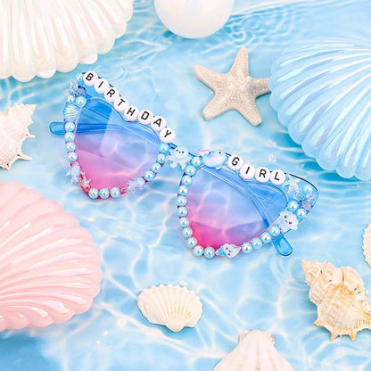 CIEHER Birthday Glasses for Women Girls Rhinestones Birthday Sunglasses Birthday Accessories Party Favors