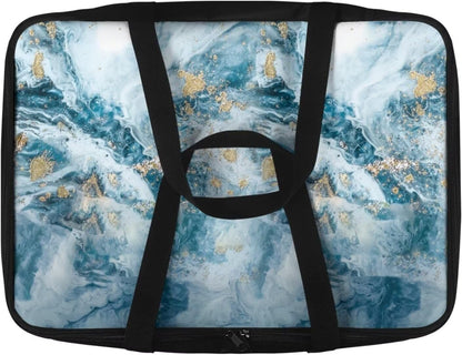 Blue Marble Print Insulated Casserole Carrier Travel Bag for Hot or Cold Food Dish Carrying Case for Beach Parties Picnic