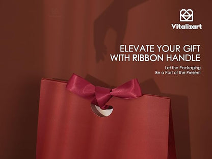 Vitalizart Paper Gift Bags With Ribbon Handles Set of 10 Assorted Colors Bulk Reusable For Gift Wrap Girls Kids Birthday Bridal Shower Party Favors Goodie Bags Candy Christmas 9.84"x4.33"x8.66" Medium