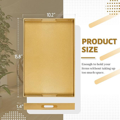 MAONAME Gold Decorative Tray for Coffee Table, Modern Serving Tray