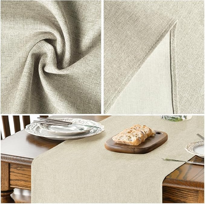 Artoid Mode Beige Table Runner, Seasonal Summer Fall Washable Kitchen Dining Table Decoration for Home Party Decor 13x36 Inch