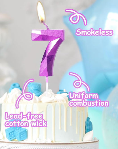 Yiran Number 18 Candles,18th Birthday Candles,Purple Happy Birthday Candle for Cake,3D Design Cake Topper Decorations for Boy Men Pet Birthday Party Wedding Anniversary Celebration Supplies