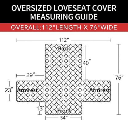 Easy-Going Sofa Slipcover Reversible Loveseat Sofa Cover Couch Cover for 2 Cushion Couch Furniture Protector with Elastic Straps for Pets Kids Dog Cat (Oversized Loveseat, Coffee/Ivory)