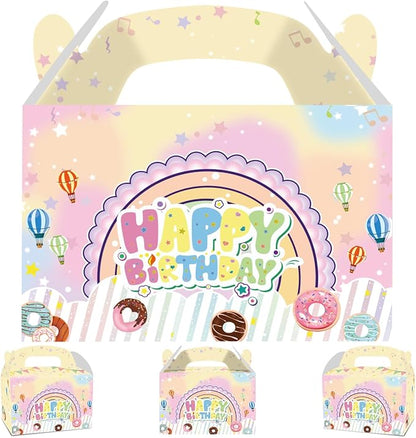 HKAHDID 12Pcs Cute Cartoon Cat Happy Party Decorations, Cartoon House Birthday Party Favor Gift Boxes for Girls Party Theme Supplies