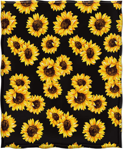 Jekeno Sunflower Gifts Blanket for Women Girls, Sunflowers Decor Gifts for Sunflower Lovers Adult Kids, Cute Throw Decoration for Home Living Room Bed Couch