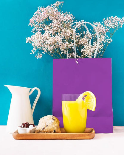 qiqee 24PCS Small Gift Bag with Handles Bulk 8.3"x6"x3" Gift Bags Violet Bags Multiple Uses (Small Size)