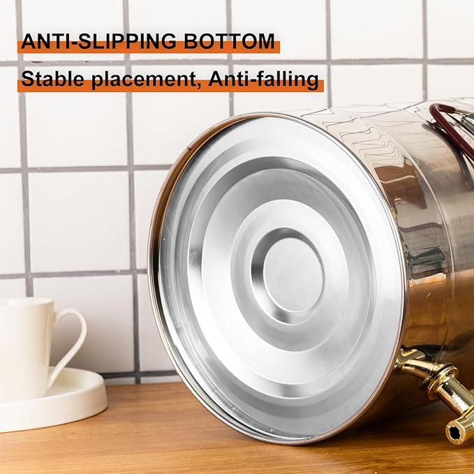 Stainless Steel Insulated Beverage Dispenser,Cold and Hot Drink Dispenser 5.28-Gallons 20 Liters Water Dispenser
