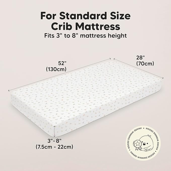 KeaBabies 2-Pack Baby Crib Sheets for Boys, Girls - 52x28 Viscose Derived from Bamboo Toddler Bed Sheets Neutral, Fitted Crib Mattress Cover for Standard Baby Bedding, Soft & Cozy (Meadow)