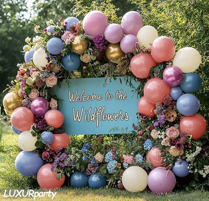 Pastel Balloon Garland Kit Rose Gold Purple Chrome Metallic Dusty Pink Rose Blue Macaron Yellow Balloon Arch Kit for Birthday Baby Shower Garden Party Wedding Wild Flower Picnic Decoration