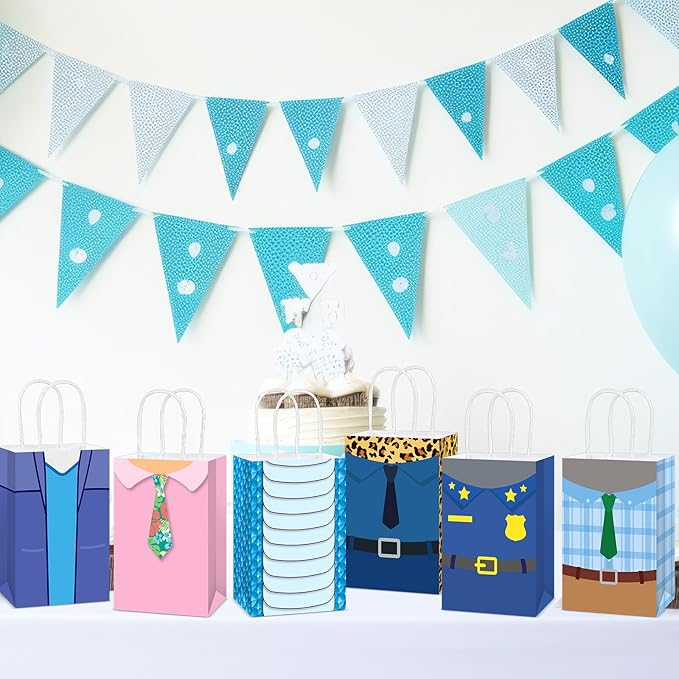 12Pcs Cartoon Animal Party Favor Bags City Animal Birthday Decoration Cute Animals Paper Gift Bags with Handles Cartoon Goodie Candy Treat Bag for Kids Jungle Safari Birthday Movie Fans Party Supplies
