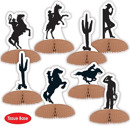 Beistle 16 Piece Western Silhouette Mini Table Centerpieces Wild West Cowboy Party Decorations