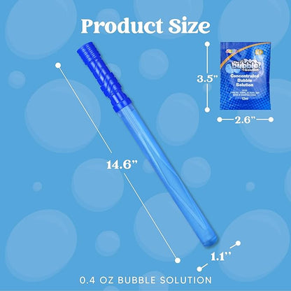 JOYIN 48 PCS 14.6’’ Big Bubble Wands for Kids, Bubble Wand with Refill Solution for Summer Toy Party Favor, Outdoors Toy Activity, Easter Basket Stuffers, Birthday Gift