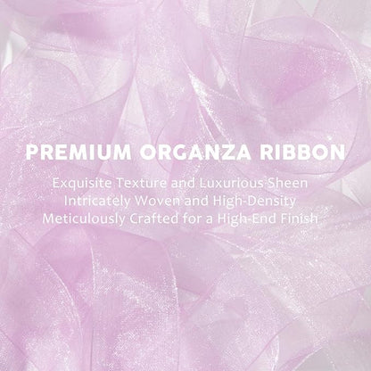Light Purple Organza & Chiffon Tulle Ribbon - 1 Inch x 75 Yds for Gift Wrapping, Christmas, Weddings & Crafts