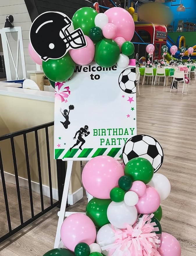 Pink and Green Balloons - Latex Balloons 12 Inch Dark Pink Balloon Green Party Balloon for Girl Princess Birthday Wedding Baby Shower Witch Themed Party Decorations, 50 Pcs