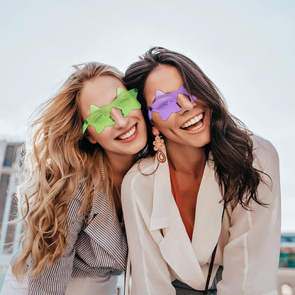 10/20 Pack Star/Heart Shape/Round/Butterfly/Cat Eye/Rectangle/Fire Rimless Tinted Party Sunglasses Color Glasses