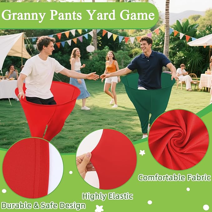 Granny Pants Yard Game Freaky Party Games Pants with Bouncy Balls and Air Pump Oversized Granny Pants Outdoor Game for Adults and Family Interactive Throwing Game for Group Gatherings