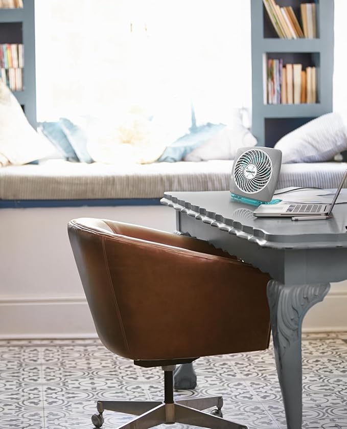 Vornado FIT Personal Air Circulator Fan with Fold-Up Design, Directable Airflow, Compact Size, Perfect for Travel or Desktop Use, Aqua
