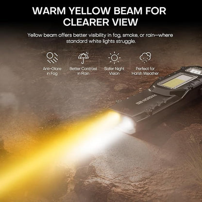 EDC Tactical Flashlight, Flat Flashlights Rechargeable,Dual-Switches LED Small Flashlight with Digital Display,Stainless Steel 8 Modes Pocket Flash Light for Home, Camping,and Emergency Use