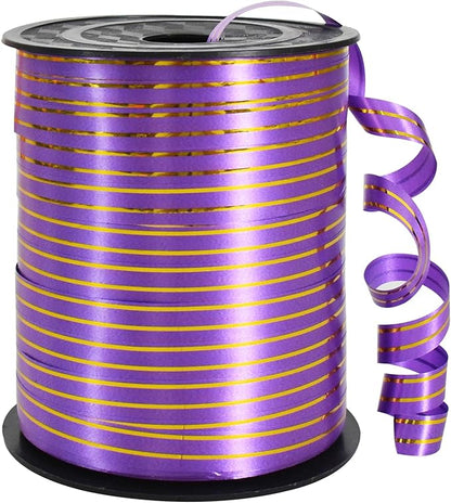 TONIFUL Curling Ribbon-Purple Gold Balloon Curling Ribbons-250 Yards Balloon String for DIY Decor,Gift Wrapping,Ribbons and Bows for Christmas New Year Birthday Gifts Graduation Supplies