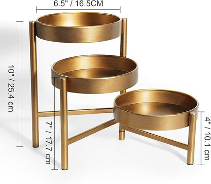 Harvest Land Plant Stand 3 Tier Indoor Metal Flower Shelf Corner Tabletop Holders for Garden Balcony Living Room Bedroom Patio Bronze