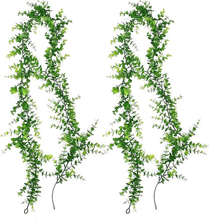 Artificial Eucalyptus Mini Leaves Garland Faux Plastic Leaf Décor Anniversary Engagement Party Wedding 6ft Table Craft Design DIY