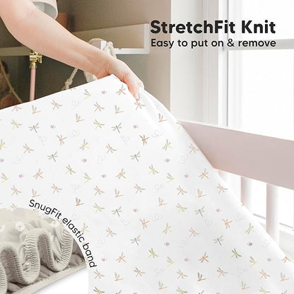 KeaBabies 2-Pack Baby Crib Sheets for Boys, Girls - 52x28 Viscose Derived from Bamboo Toddler Bed Sheets Neutral, Fitted Crib Mattress Cover for Standard Baby Bedding, Soft & Cozy (Meadow)