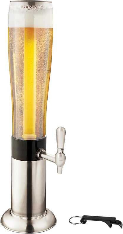 Hammer + Axe Beverage Dispenser – 88 oz Party Drink Dispenser with Ice Tube & Tap| Drink Fountain for Beer, Water, Iced Tea| Mimosa Tower| Margarita Tower| BBQ & Tailgate Essential| Home Bar Accessory