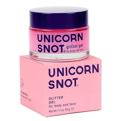 UNICORN SNOT Holographic Face Glitter & Body Glitter Gel | Holiday Glitter Makeup: Stocking Stuffers & Christmas Gift | Hair Glitter, Vegan & Cruelty Free, 1.7 oz Pink Glitter (Flamingo)