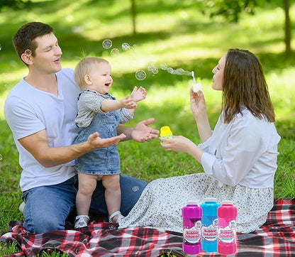Pink 16oz Concentrated Bubble Solution 20-Pack, Refills up to 1.25 Gallons, Non-Toxic Concentrated Solution for Bubble Machines, Giant Bubble Wands, Bubble Gun and Blowers