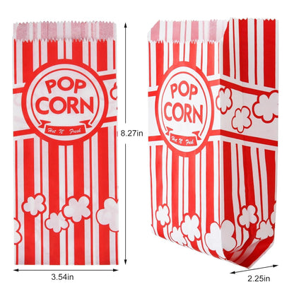 200pcs Paper Popcorn Bags for Party, 1 Oz Small Vintage Individual Servings Popcorn Container Pop Corn Bags Bulk for Popcorn Machine Accessories Supplies Movie Nights (200)