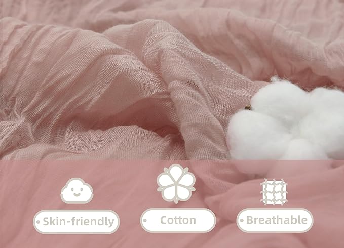 FEXIA 6 Pack Table Runner Dusty Pink Cheesecloth 35x120 Inches Boho Gauze Spring Easter Table Runner for Wedding Decor Reception Bridal Shower Centerpiece Engagement