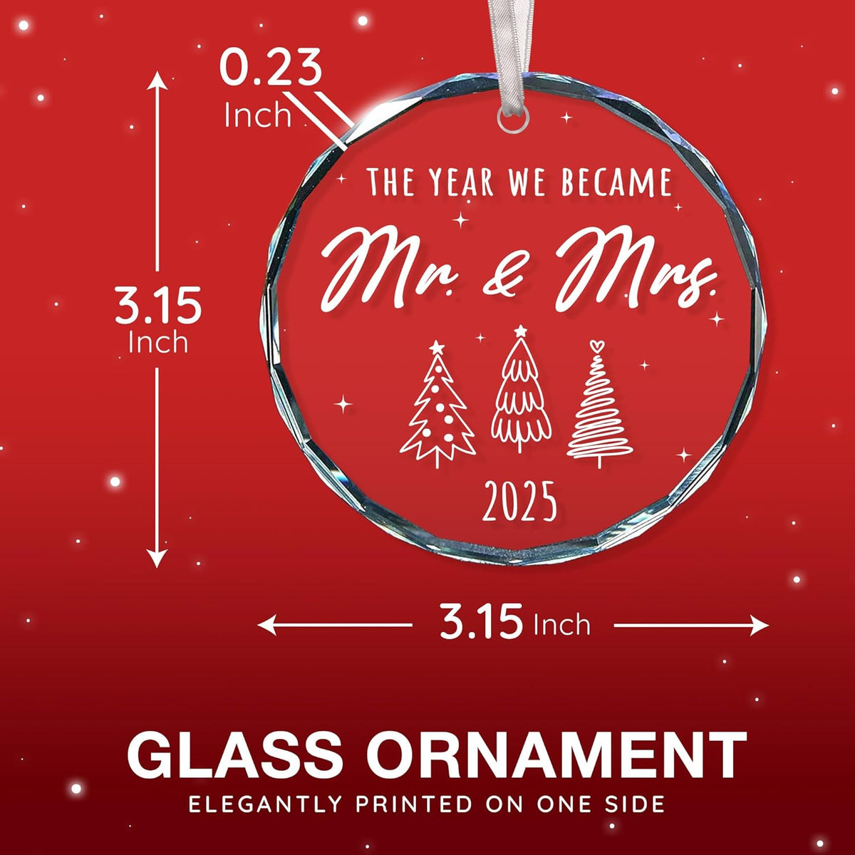 Wedding Gifts for Couples 2025 - Bridal Shower Gift, Wedding Gifts for Newlyweds, Bride Gift Ideas, First Christmas Married Ornament 2025, Ideas Present for Mr and Mrs, Just Married Ornaments