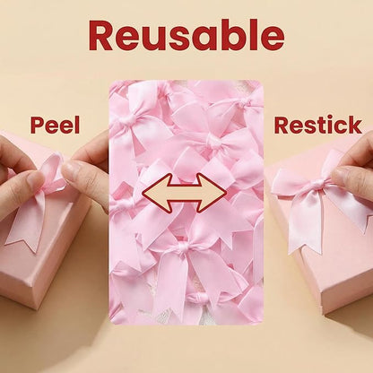 Pink Gift Wrap Bows – 100pcs 3.3 Inch Elegant Satin Bows for Gift Wrapping, Wedding Decor, Baby Shower, Party Decorations, Birthday, Christmas, Anniversary, DIY Crafts, Gift Bags