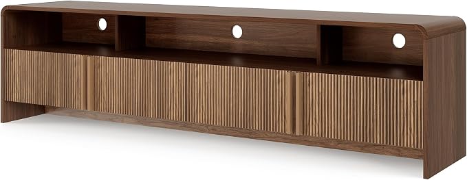 AMERLIFE 70" Fluted Wood TV Stand