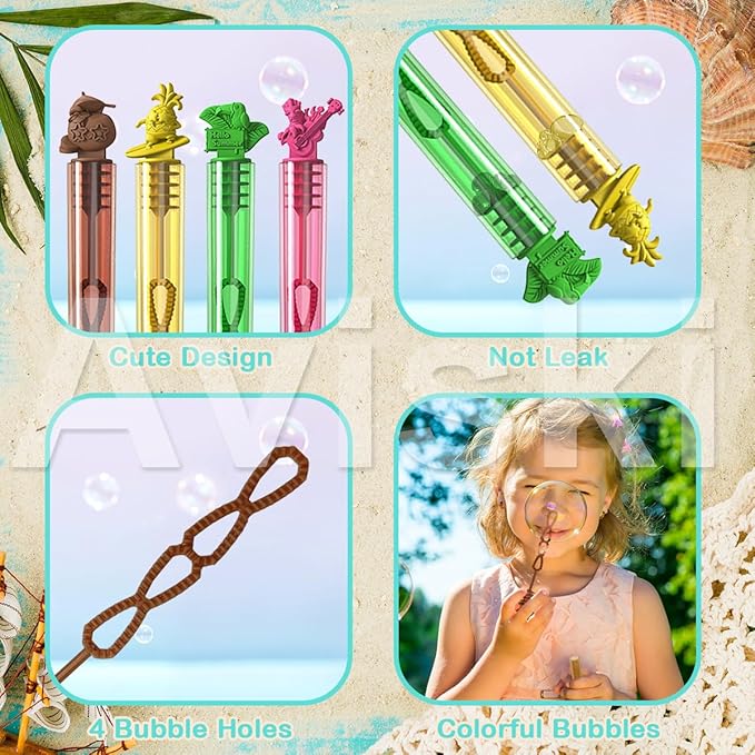 80PCS Hawaiian Bubble Wands, Mini Bubble Wands for Tropical Party Favors, Summer Gift Toys for Girls Boys Kids Toddler Adults, Aloha Party Bag Stuffers Goodie Bag Filler, Classroom Prizes