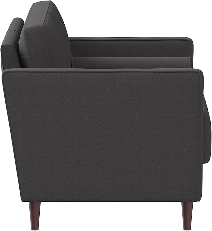 Studio Living® Lexington 39.4" Arm Chair, Mid-Century Modern, Pocket Coil Comfort, Easy Assembly, Woven Fabric, Heather Grey