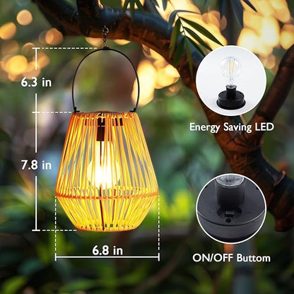 Homemory Solar Lanterns Outdoor Waterproof Hanging Lights, Outside Solar Lamp Decorative for Garden, Yard, Patio, Porch, Trees, Lawn, Pathway, Table (4)